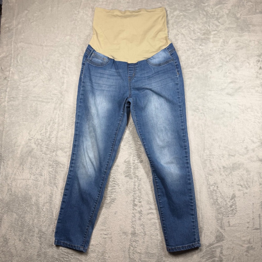 Bella Vida Maternity Skinny Jeans Medium Wash Full Belly Panel Size M RN112642 - Picture 8 of 10